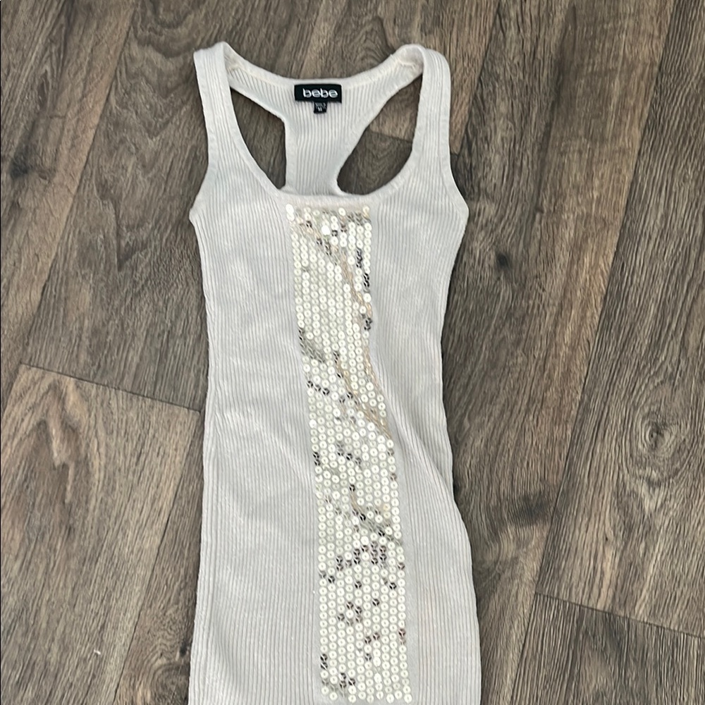 Bebe tan Sequin Embellished Women's Top